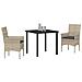 Set da Pranzo per Giardino 3 pcs Grigio chiaro Poly Rattan - Foto miniatura 3