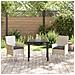 Set da Pranzo per Giardino 3 pcs Grigio chiaro Poly Rattan - Foto miniatura 4