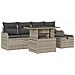 Set Divano da Giardino 6 pcs Grigio chiaro Poly Rattan - Foto miniatura 1