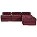 Divano modulare 4 pcs Bordeaux Tessuto - Foto miniatura 5