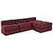 Divano modulare 4 pcs Bordeaux Tessuto - Foto miniatura 7