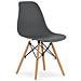 Sedia OSAKA con gambe naturali grigio scuro per soggiorno x2 - Foto miniatura 2