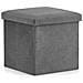 Pouf pieghevole VALORA M - Seduta contenitore in velluto grigio 30x30x30cm x 16 - Foto miniatura 2