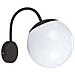 Lampada LED da Muro con Sfera Opale e Portalampada E27 Colore Nero Opaco IP44, colore Nero - Foto miniatura 1