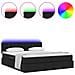Letto con luci a strisce a LED Nero 180 x 200 cm Tessuto - Foto miniatura 4