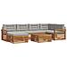 Set di divani da esterno 7 pcs Grigio Naturale e Chiaro - Foto miniatura 1