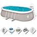 Piscina Ovale Set: Piscina, Scala Sicurezza, Pompa Filtro 800Gal, 2 Cartucce Ricambio, Telo Copertura E Telo Protezione 5.40M*3.04M*1.06M - Foto miniatura 1