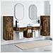 Set di mobili per il bagno 5 pz Rovere Fumo 33 x 34,5 x 100 cm - Foto miniatura 3