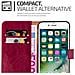 Custodia Compatibile Con Apple Iphone 8 Plus / 7 Plus / 7s Plus In Rosso Vinaccia - Coperchio Protettiva Con Chiusura Magnetica, Funzione Stand E Tasca Per Le Carte - Foto miniatura 6