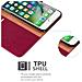 Custodia Compatibile Con Apple Iphone 8 Plus / 7 Plus / 7s Plus In Rosso Vinaccia - Coperchio Protettiva Con Chiusura Magnetica, Funzione Stand E Tasca Per Le Carte - Foto miniatura 7