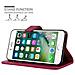 Custodia Compatibile Con Apple Iphone 8 Plus / 7 Plus / 7s Plus In Rosso Vinaccia - Coperchio Protettiva Con Chiusura Magnetica, Funzione Stand E Tasca Per Le Carte - Foto miniatura 8