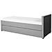 Letto Singolo Con Letto Estraibile In Tessuto Grigio Chiaro 80x200 Cm Marmande - Foto miniatura 15