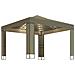 Gazebo con Tetto Doppio e Luci LED 3x3x2,7 m Grigio Talpa - Foto miniatura 1