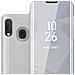 Custodia Compatibile Con Samsung Galaxy A20e In Agata Argento - Clear View Specchio Coperchio Protettivo Con Funzione Di Supporto Protezione A 360 Gradi - Foto miniatura 1