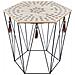 Tavolino In Legno E Metallo, Piano Esagonale Con Disegni, Design Moderno Adatto A Molti Ambienti. - Foto miniatura 1