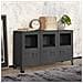 Credenza Antracite Industriale 105x35x62 Cm In Metallo E Vetro - Foto miniatura 1