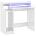 Scrivania con LED Bianco Lucido 97x45x90cm in Legno Multistrato - Foto miniatura 1