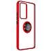 Cover Xiaomi 12t / 12t Pro Bimateria Anello Metallico Supporto Rossa - Foto miniatura 4