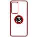 Cover Xiaomi 12t / 12t Pro Bimateria Anello Metallico Supporto Rossa - Foto miniatura 1