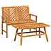 Set Salotto Da Giardino 2 Pz In Legno Massello Di Acacia - Foto miniatura 2