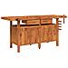 Banco Lavoro Cassetti E Morse 192x62x83cm Legno Massello Acacia - Foto miniatura 2