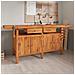 Banco Lavoro Cassetti E Morse 192x62x83cm Legno Massello Acacia - Foto miniatura 1