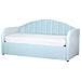 Letto Estraibile Velluto Eyburie 90 X 200 Cm Azzurro - Foto miniatura 8