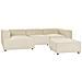3 Posti Aprica Lino Sintetico Beige Con Ottomana Lato Destro - Foto miniatura 5