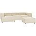3 Posti Aprica Lino Sintetico Beige Con Ottomana Lato Destro - Foto miniatura 10