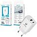 Caricabatteria Rete 25w Pd Fast Charger Usb-c + Usb-a Dual Port Bianco - Foto miniatura 1