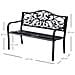 Panchina da Giardino 2 Posti con Schienale Decorato in Ghisa e Metallo, 127x60x89cm, Nero - Foto miniatura 3