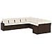 Set Divani Da Giardino 10pz Con Cuscini In Polyrattan Marrone - Foto miniatura 1