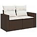 Set Divani Da Giardino 10pz Con Cuscini In Polyrattan Marrone - Foto miniatura 8