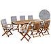 Set Da Pranzo Da Giardino 8 Posti Maui Premium Legno D \'acacia Grigio Melange - Foto miniatura 3