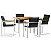 Set da Pranzo da Giardino  in Legno Massello di Teak in 5 Pezzi, Tavolo da Pranzo All'aperto  90x90x74.5 cm in Legno Massello di Teak - Foto miniatura 1