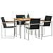 Set da Pranzo da Giardino  in Legno Massello di Teak in 5 Pezzi, Tavolo da Pranzo All'aperto  90x90x74.5 cm in Legno Massello di Teak - Foto miniatura 3