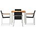 Set da Pranzo da Giardino  in Legno Massello di Teak in 5 Pezzi, Tavolo da Pranzo All'aperto  90x90x74.5 cm in Legno Massello di Teak - Foto miniatura 7