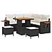 Set Divano Giardino 8 Pezzi Cuscini Nero Polyrattan Acacia, Set Mobili Giardino 3 Pezzi con Cuscini Nero Polyrattan Acacia - Foto miniatura 1