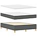 Letto con Box Spring con Materasso e Panca Grigio Scuro 140x200 cm Tessuto - Foto miniatura 3