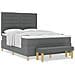 Letto con Box Spring con Materasso e Panca Grigio Scuro 140x200 cm Tessuto - Foto miniatura 4