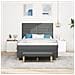 Letto con Box Spring con Materasso e Panca Grigio Scuro 140x200 cm Tessuto - Foto miniatura 5