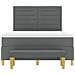 Letto con Box Spring con Materasso e Panca Grigio Scuro 140x200 cm Tessuto - Foto miniatura 9