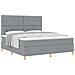 Letto con Rete a Molle e Materasso Grigio Chiaro Super King in Tessuto - Foto miniatura 1