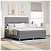 Letto con Rete a Molle e Materasso Grigio Chiaro Super King in Tessuto - Foto miniatura 2