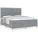 Letto con Rete a Molle e Materasso Grigio Chiaro Super King in Tessuto - Foto miniatura 4
