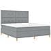 Letto con Rete a Molle e Materasso Grigio Chiaro Super King in Tessuto - Foto miniatura 6