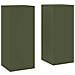 Supporti per Piante da Esterno Pillar 2 pz Verde Oliva 24x24x55 cm Acciaio - Foto miniatura 1