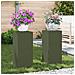 Supporti per Piante da Esterno Pillar 2 pz Verde Oliva 24x24x55 cm Acciaio - Foto miniatura 2