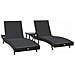 Lettini prendisole 3 pcs Nero 40 x 40 x 40.5 cm polyrattan - Foto miniatura 1