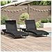 Lettini prendisole 3 pcs Nero 40 x 40 x 40.5 cm polyrattan - Foto miniatura 2